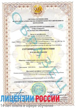 Образец сертификата соответствия Канск Сертификат OHSAS 18001